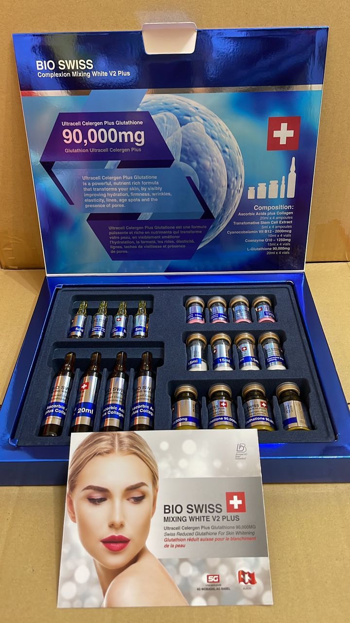 V2 Bio Swiss Mixing White Plus Glutathoine 90000Mg Skin Whitening Glutathoine Injection