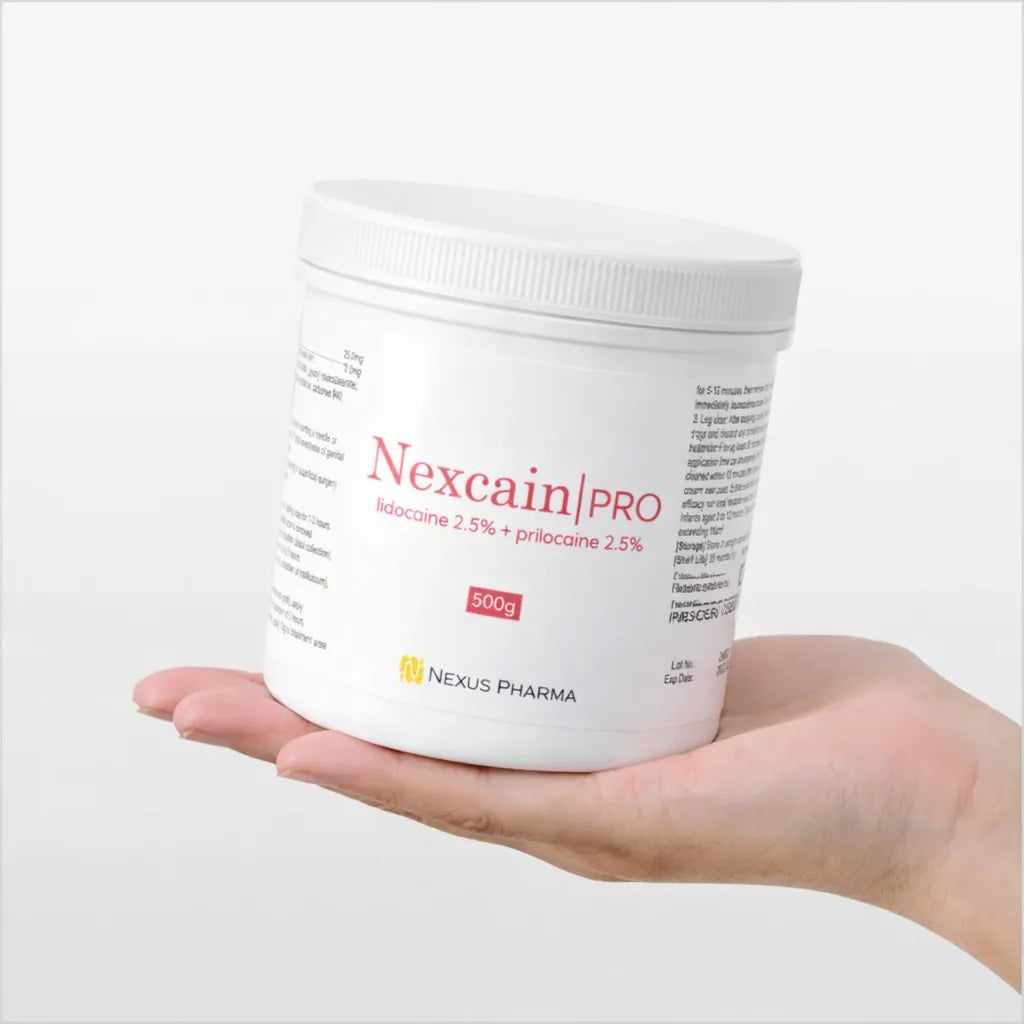 Nexcain Pro Lidocaine + Prilocaine numbing cream jar