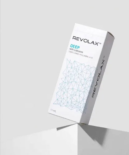Revolax Deep filler packaging on a light gray background