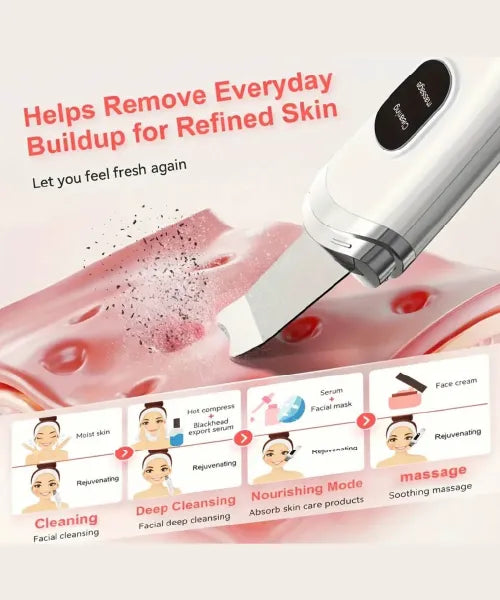 Ultrasonic Skin Scrubber Deep Face Cleaning Machine, Remove Dirt & Blackhead