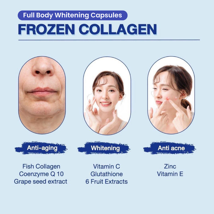 Gluta Frozen Full Body Whitening Capsules (60 Collagen Capsule) 2 in 1